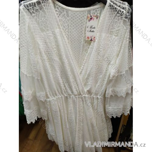 Damen Spitze breit breit trägerloses Kleid (Uni s / m) ITALIENISCH MODA IM920096