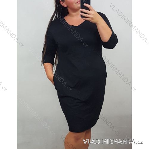 Kleid mit 3/4 Ärmeltasche für Damen (uni sl) ITALIAN Fashion IM3181746