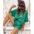 T-Shirt Kurz Langarm Langrock Set Damen (uni sm) ITALIAN MODA IMM20217 grün _UNI S / M.