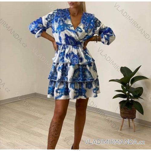 Kleid mit 3/4 Ärmeltasche für Damen (uni sl) ITALIAN Fashion IM3181746