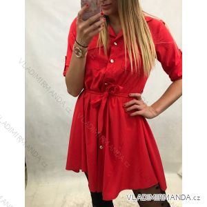 Kleid 3/4 Langarm Shirt dünn Damen (uni sl) ITALIENISCHE MODE IM9191006