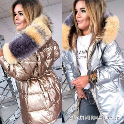 Jacke Winterjacke mit Kapuze und Fell Damen Übergröße (46-54) POLISH FASHION BLI19YP-18057-12