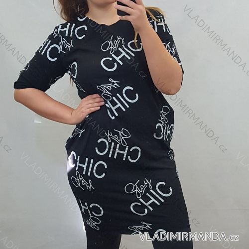 Kleid mit 3/4 Ärmeltasche für Damen (uni sl) ITALIAN Fashion IM3181746