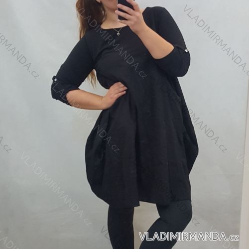 Kleid mit 3/4 Ärmeltasche für Damen (uni sl) ITALIAN Fashion IM3181746