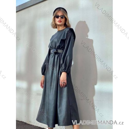 Šaty elegantní s rolákem dlouhý rukáv dámské (UNI S/M) ITALSKÁ MÓDA IMM20979