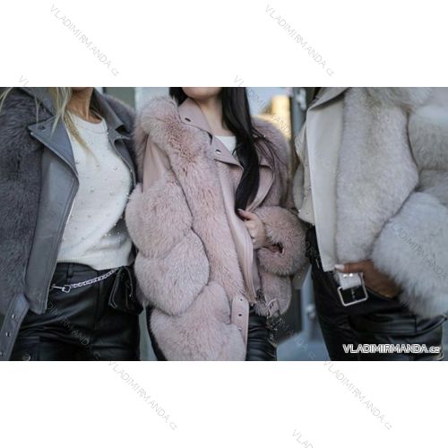Jacke Winterjacke mit Kapuze und Fell Damen Übergröße (46-54) POLISH FASHION BLI19YP-18057-12