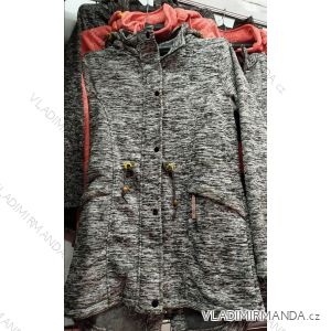 Mikina prodloužená dlouhý rukáv na zip s kapucí dámská (UNI L/XXL) ITALSKÁ MÓDA IM4201228