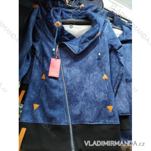 Mikina prodloužená dlouhý rukáv na zip s kapucí dámská (UNI L/XXL) ITALSKÁ MÓDA IM4201228