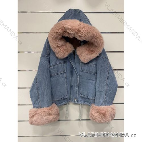 Jacke Winterjacke mit Kapuze und Fell Damen Übergröße (46-54) POLISH FASHION BLI19YP-18057-12