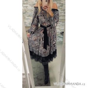 Kleid mit 3/4 Ärmeltasche für Damen (uni sl) ITALIAN Fashion IM3181746