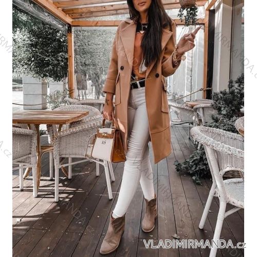 Kabát podzimní flaušový dámský (UNI S/L) ITALSKÁ MÓDA IMWA20973