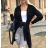 Strickjacke gestrickt dünne Feder Langarm Frauen (UNI S / L) ITALIENISCHE MODE IMK20110