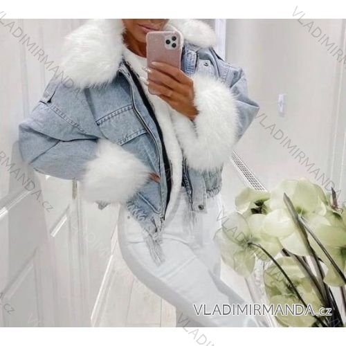 Jacke Winterjacke mit Kapuze und Fell Damen Übergröße (46-54) POLISH FASHION BLI19YP-18057-12
