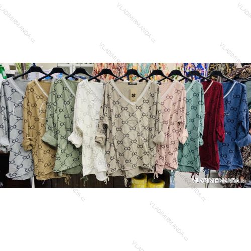 Kleid mit 3/4 Ärmeltasche für Damen (uni sl) ITALIAN Fashion IM3181746