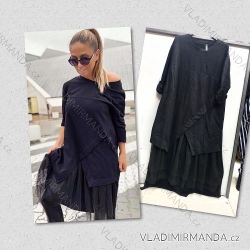 Kleid mit 3/4 Ärmeltasche für Damen (uni sl) ITALIAN Fashion IM3181746