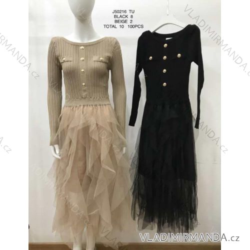 Kleid mit 3/4 Ärmeltasche für Damen (uni sl) ITALIAN Fashion IM3181746