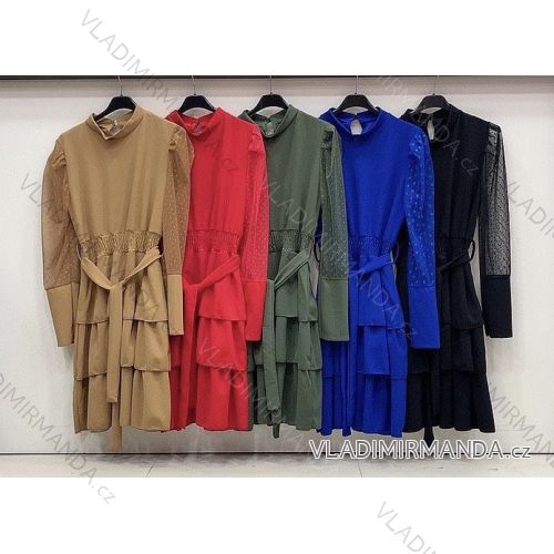 Kleid mit 3/4 Ärmeltasche für Damen (uni sl) ITALIAN Fashion IMWD20523