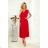 315-3 EMILY Faltenkleid mit Rüschen und Ausschnitt - rot