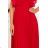 315-3 EMILY Faltenkleid mit Rüschen und Ausschnitt - rot