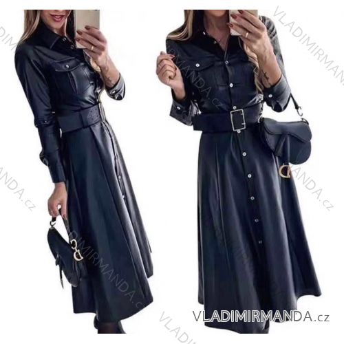 Kleid mit 3/4 Ärmeltasche für Damen (uni sl) ITALIAN Fashion IMWD20527