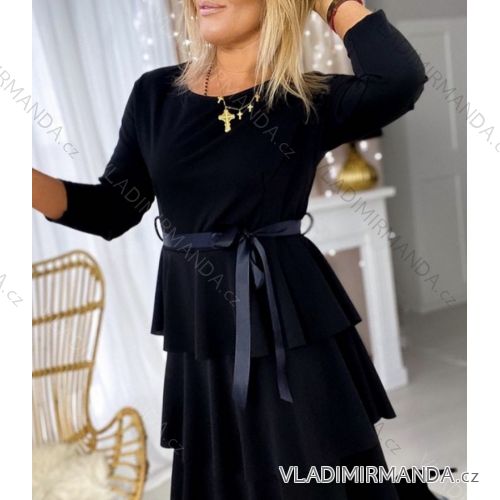 Kleid mit 3/4 Ärmeltasche für Damen (uni sl) ITALIAN Fashion IMWD20527