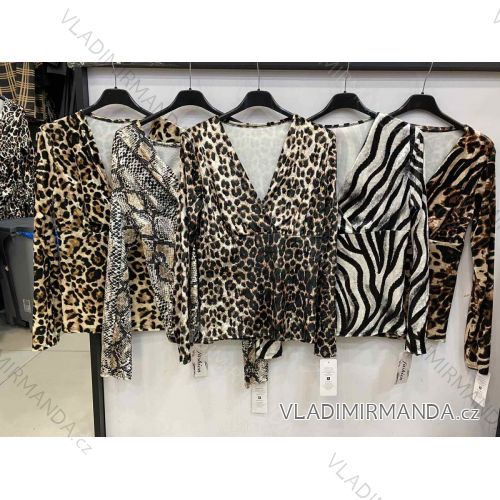 Tričko elegantní dlouhý rukáv dámské (UNI S/M) ITALSKÁ MÓDA IMM20954