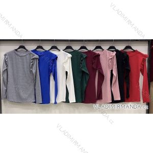 Tričko elegantní dlouhý rukáv dámské (UNI S/M) ITALSKÁ MÓDA IMM20954