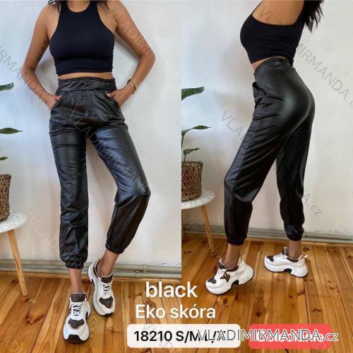 Elegante lange isolierte Damenhose aus Kunstleder (S-XL) TURKISH FASHION TMWL20647