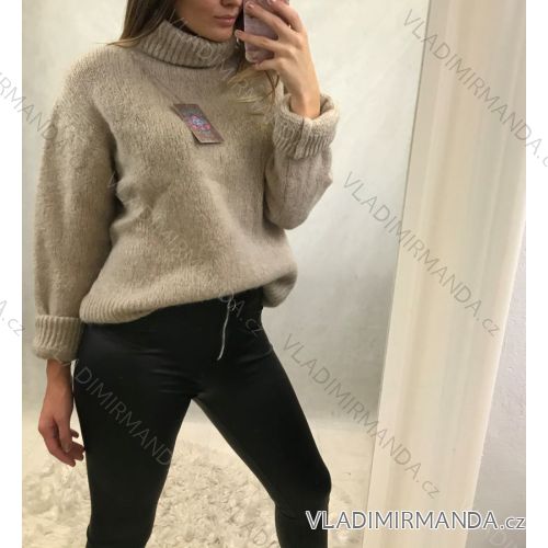 Sweater Rollkragenpullover Langarm Frauen (S-M-L ONE SIZE) Italská móda IM820052