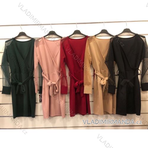 Kleid mit 3/4 Ärmeltasche für Damen (uni sl) ITALIAN Fashion IMWD20529