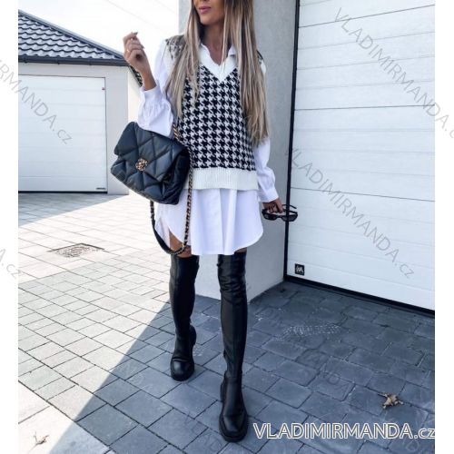 Bluse Langarm mit Rüschen Frauen (UNI S / L) ITALIAN FASHION IMK20159