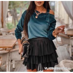 Tričko elegantní dlouhý rukáv dámské (UNI S/M) ITALSKÁ MÓDA IMM20954