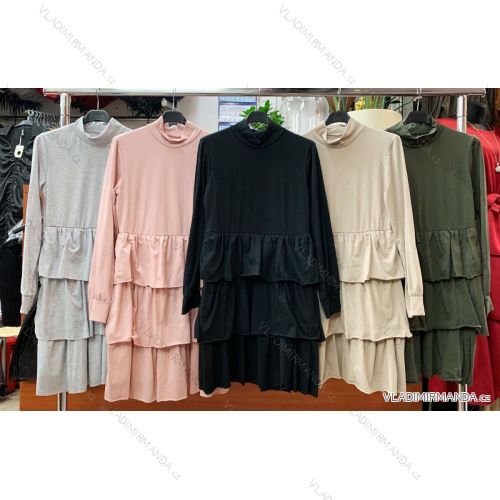 Kleid mit 3/4 Ärmeltasche für Damen (uni sl) ITALIAN Fashion IMWD20529