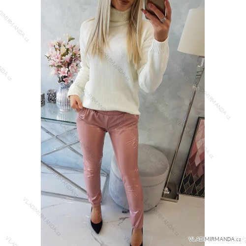 Dunkelrosa zweilagige Velourshose