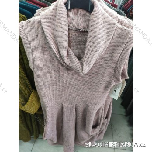 Damen Langarm Rollkragen Kleid (uni s-l) ITALIENISCHE MODE IM720011