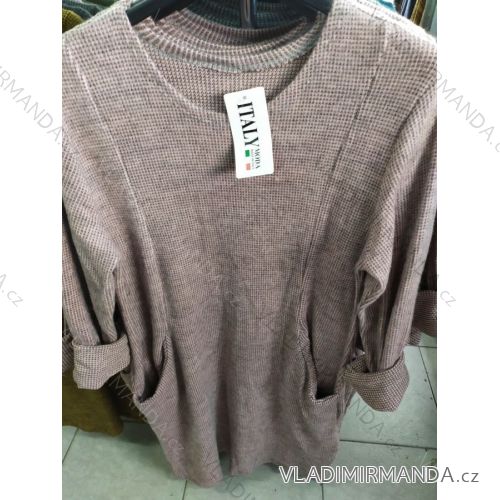 Damen Langarm Rollkragen Kleid (uni s-l) ITALIENISCHE MODE IM720011