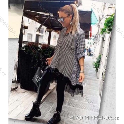 Kleid mit 3/4 Ärmeltasche für Damen (uni sl) ITALIAN Fashion IMWD20529