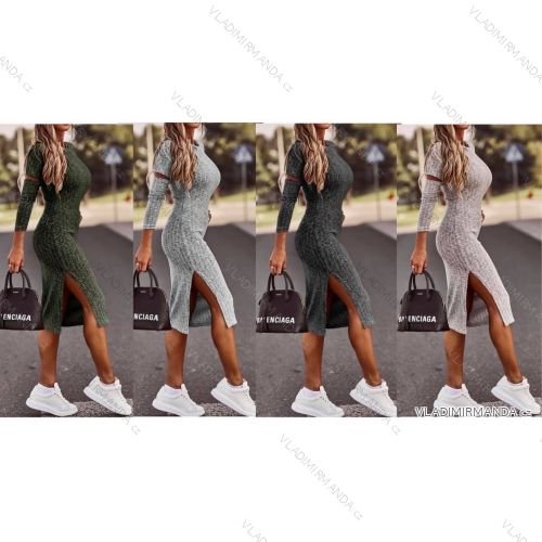 Strickkleid warme Langarmfrauen (S / M / L EINE GRÖSSE) ITALIENISCHE MODE IMWA201067