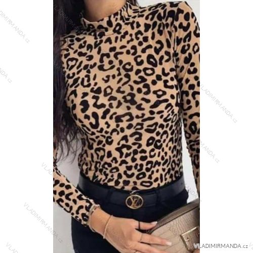 Tričko rolák  tygrované dlouhý rukáv dámské (S/M ONE SIZE) ITALSKÁ MÓDA IMM201300
