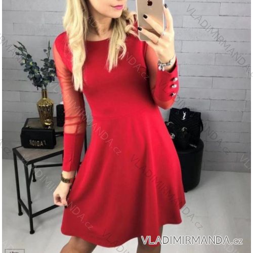 Kleid mit 3/4 Ärmeltasche für Damen (uni sl) ITALIAN Fashion IMWD20527