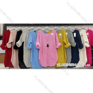 Kleid mit 3/4 Ärmeltasche für Damen (uni sl) ITALIAN Fashion IMWD20528