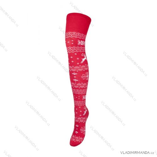Socken Weihnachtsstrümpfe Frohe norwegische Flocken Frauen (Einheitsgröße) POLNISCH MODA DPP20NORSKEW