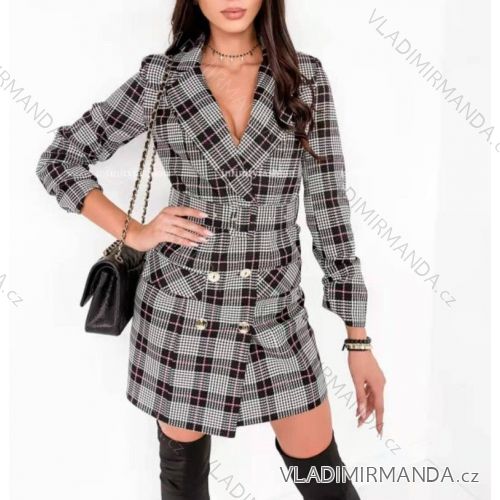 Kleid mit Knöpfen und geknöpften Damen (uni s-m) ITALIAN FASHION IM2203948