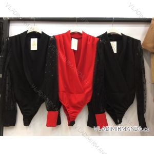 Tričko elegantní dlouhý rukáv dámské (UNI S/M) ITALSKÁ MÓDA IMM20954