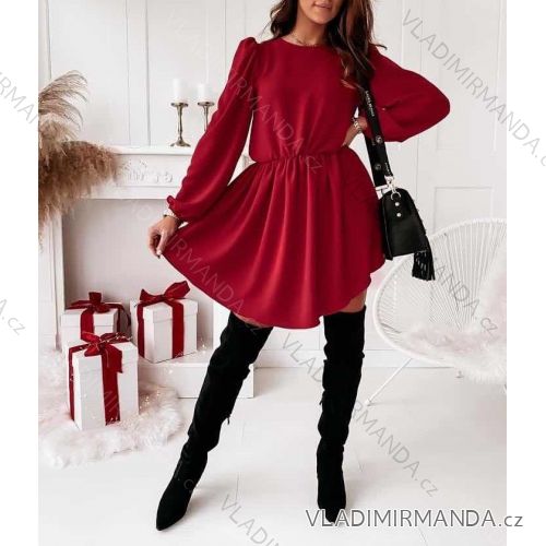 Kleid mit 3/4 Ärmeltasche für Damen (uni sl) ITALIAN Fashion IMWD20527