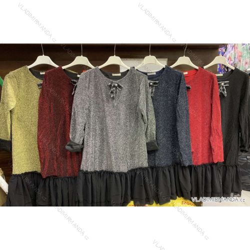 Kleid mit 3/4 Ärmeltasche für Damen (uni sl) ITALIAN Fashion IM3181746