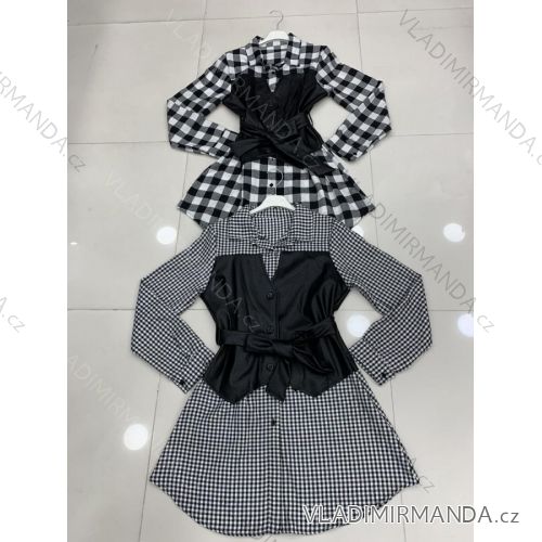 Kleid mit 3/4 Ärmeltasche für Damen (uni sl) ITALIAN Fashion IM3181746