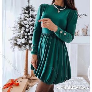 Kleid mit 3/4 Ärmeltasche für Damen (uni sl) ITALIAN Fashion IMWD20527