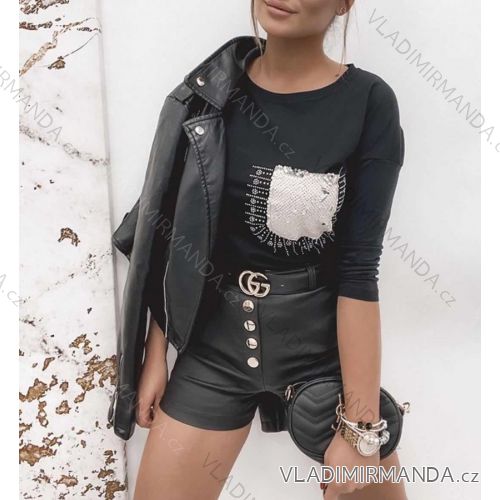 Shorts Shorts Kunstleder Frauen (uni s-l) ITALIAN FASHION IM920107