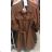 Bluse 3/4 Ärmel mit Knöpfen (uni sl) ITALIENISCHE Mode IMM20206 S / M eine Größe braun